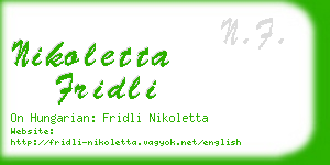 nikoletta fridli business card